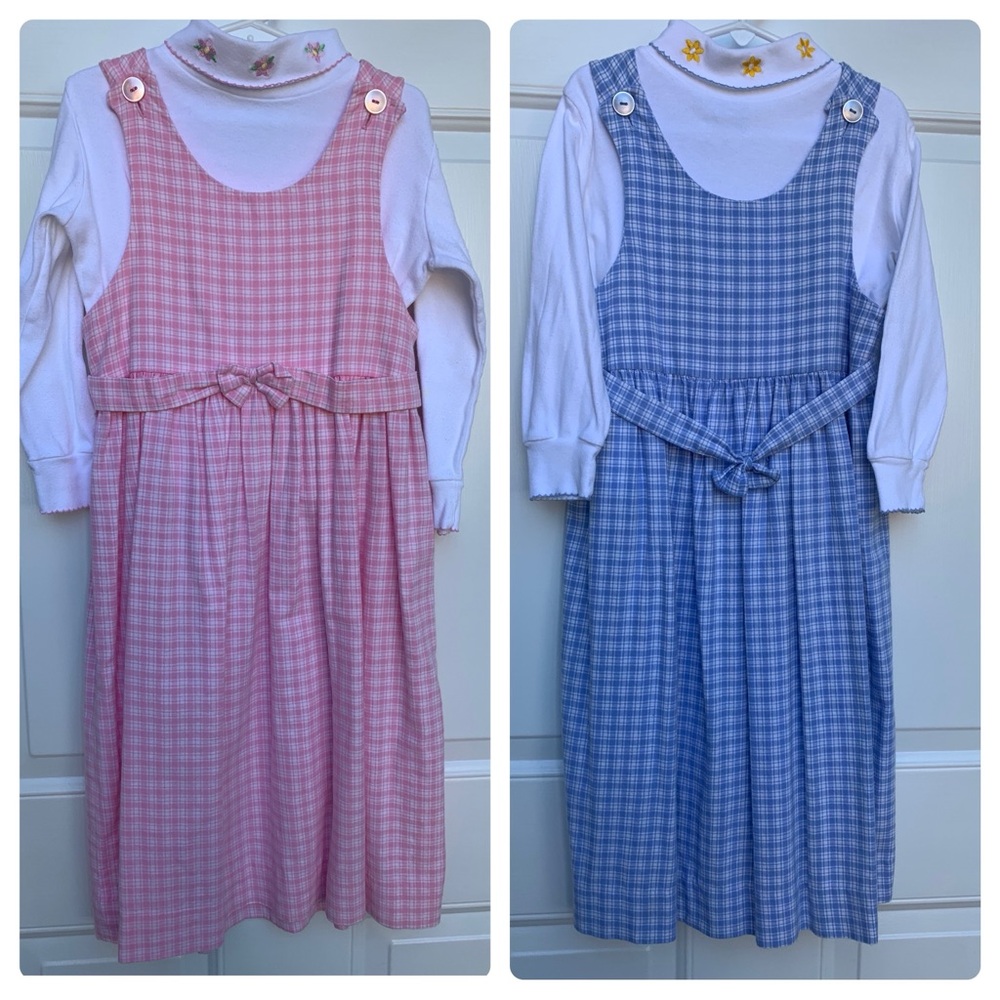 Chez Ami Turtleneck and Dress Set Pink Blue Girls Size 5